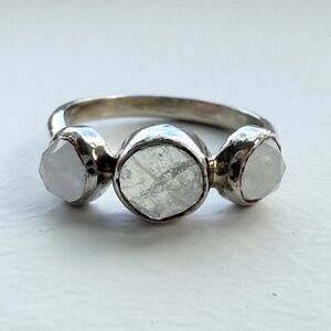 Handmade Sterling Silver & Moonstone Ring, Size 6
